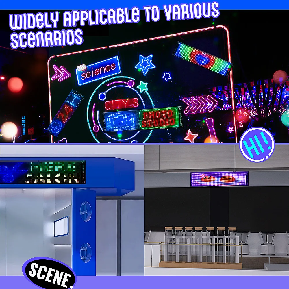 Picture 7: USB Flexible Double Row Custom LED Matrix Panel Display, Programmable Scrolling Sign with App Control for Car, Store