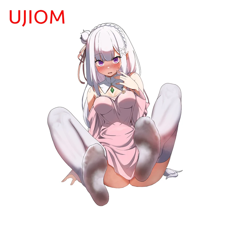 UJIOM For Emilia Adorable Anime Wall Stickers Hentai Cartoon Girl Graffiti Decals Waterproof Computer Refrigerator Decor