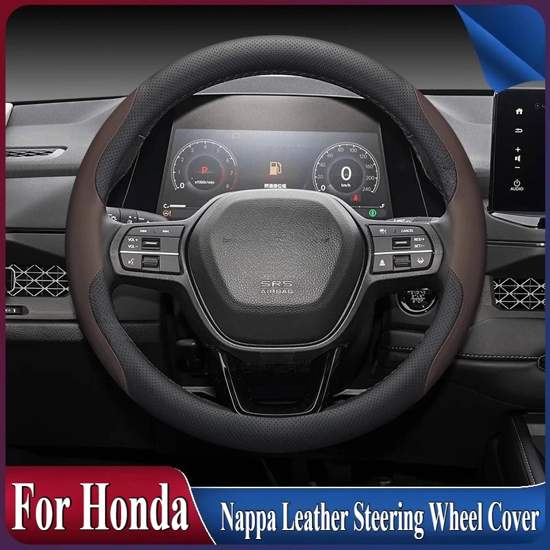 

Для Honda CRV Accord Civic City Fit XRV Nappa кожаный чехол на руль противоскользящий четырехсезонный универсальный автомобильный аксессуар