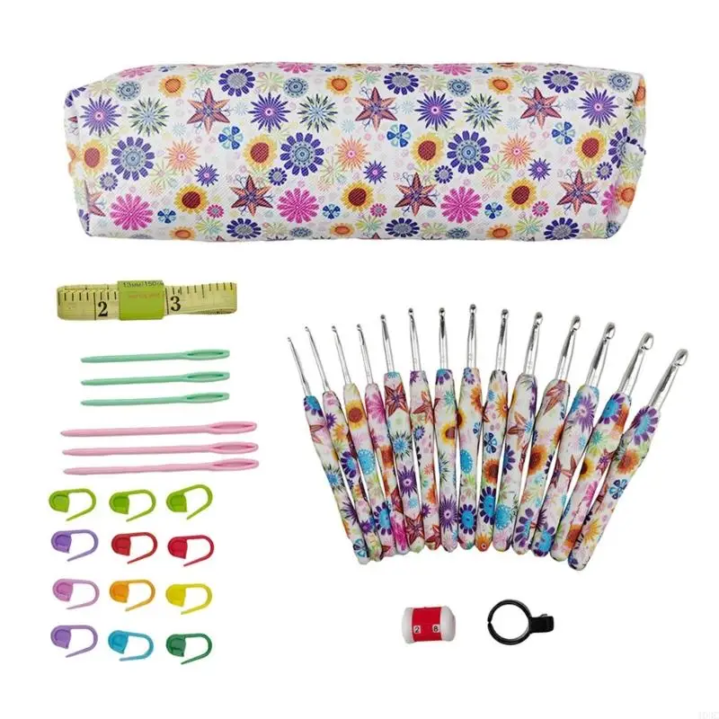 103C 14 Size Crochet Hooks Set with Case Ergonomical Crochet Hooks for Crochet Lovers