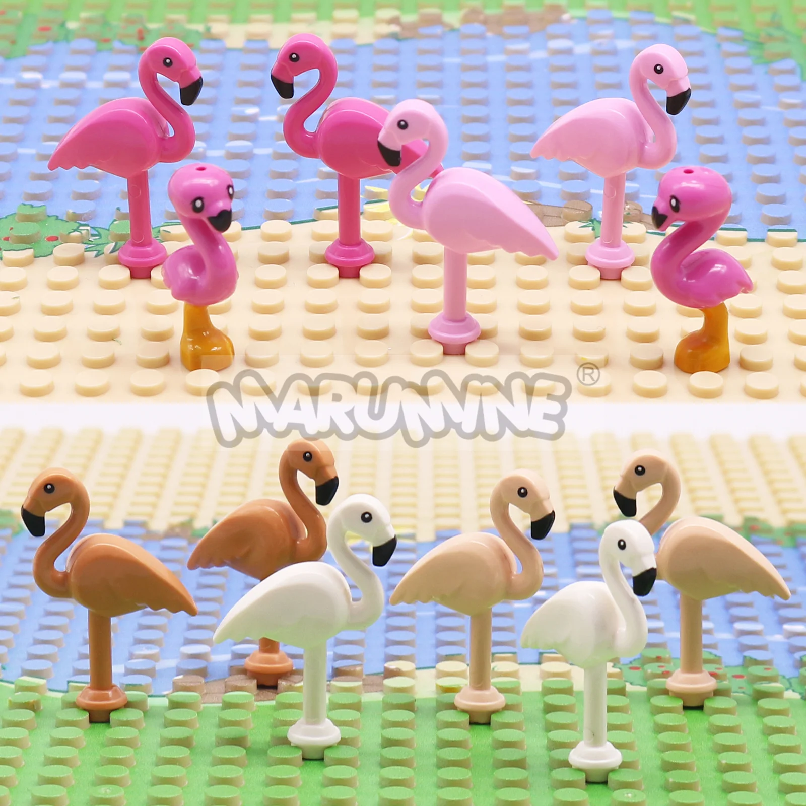 Marumine blocs de construction animaux flamant Compatible avec 67388 MOC Jungle forêt Zoo briques à monter soi-même modèle pièces accessoires