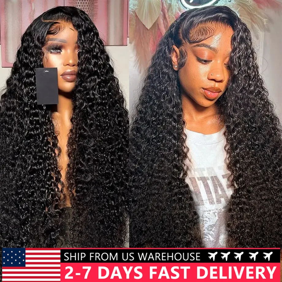 Deep Wave Frontal Wig 13x6 Hd Lace 13x4 Curly Lace Front Human Hair Wig PrePlucked Brazilian Wet and Wavy 4x4 Lace Closure Wigs