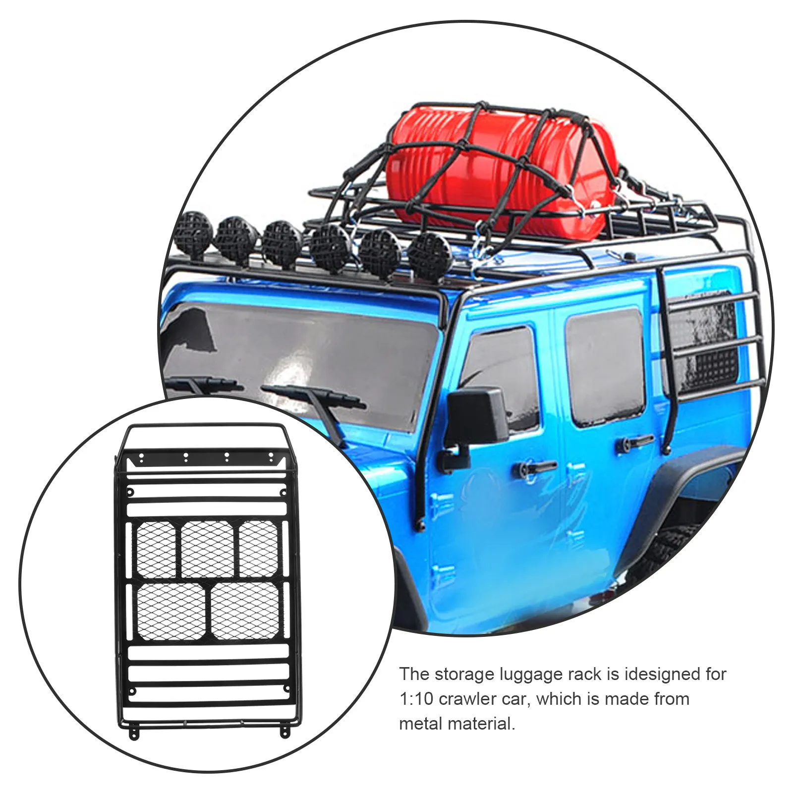 

Имитационный багажник на крышу для радиоуправляемых краулеров, масштаб 1:10, прочная полка для хранения, легкий грузовой держатель для внедорожников