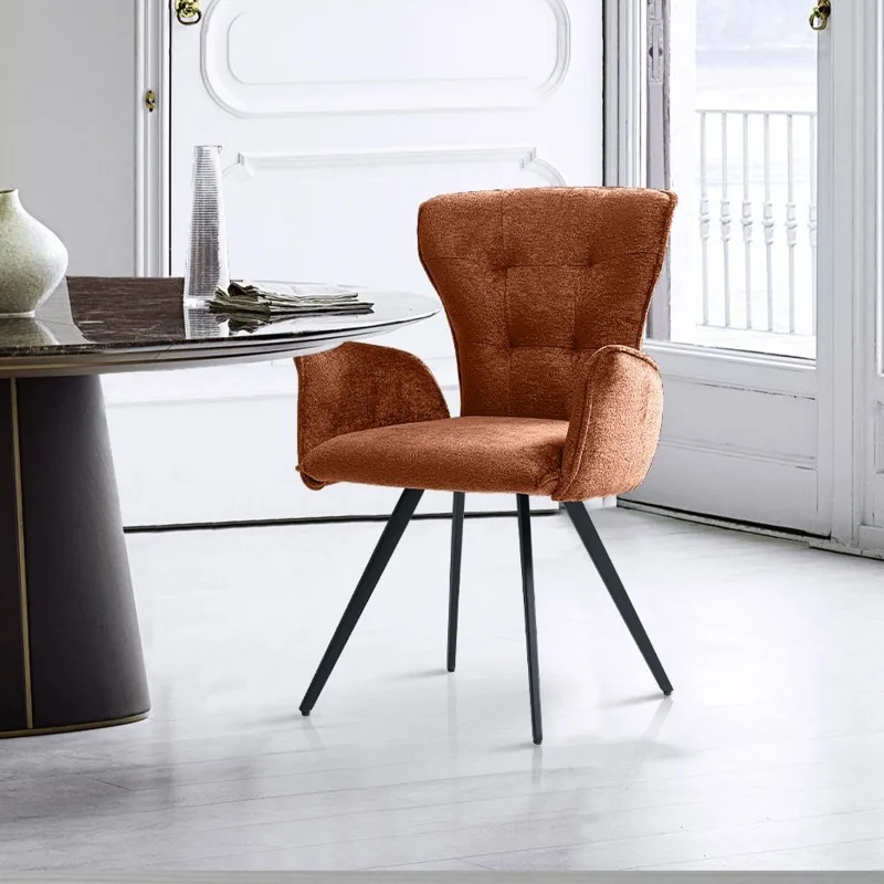 

Dining chair home back chair Dining table chair modern simple light luxury hotel stool Nordic network kenaf will seat