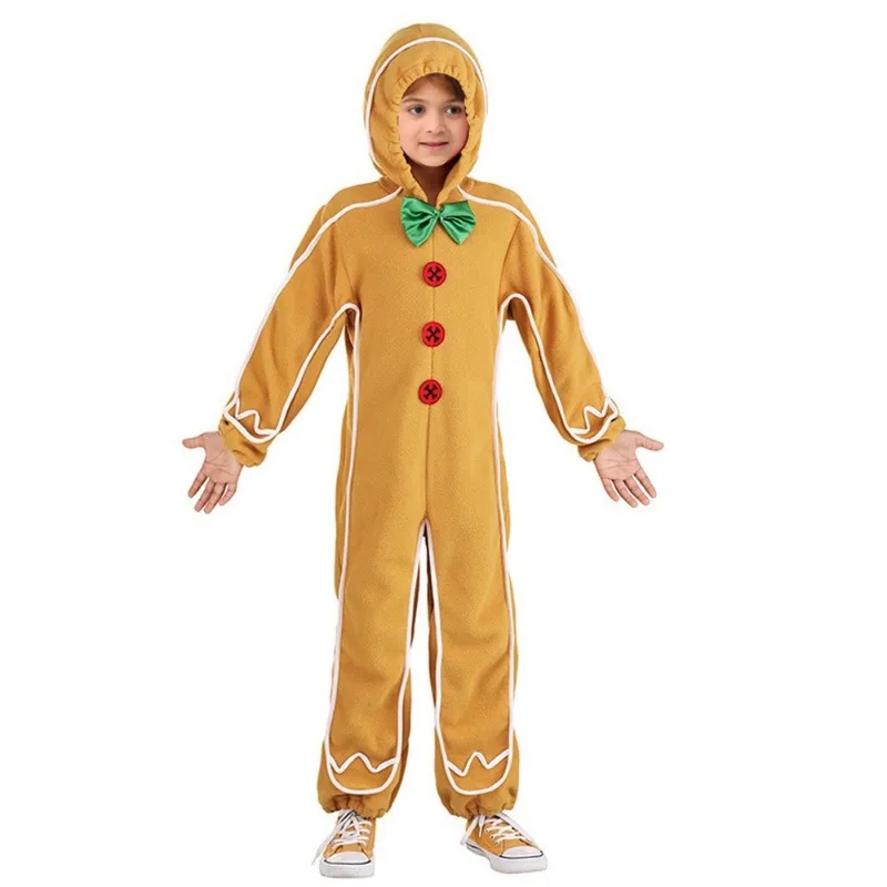Halloween Onesie Gingerbread Man Children's Costume Christmas Gingerbread Man Performance Costume