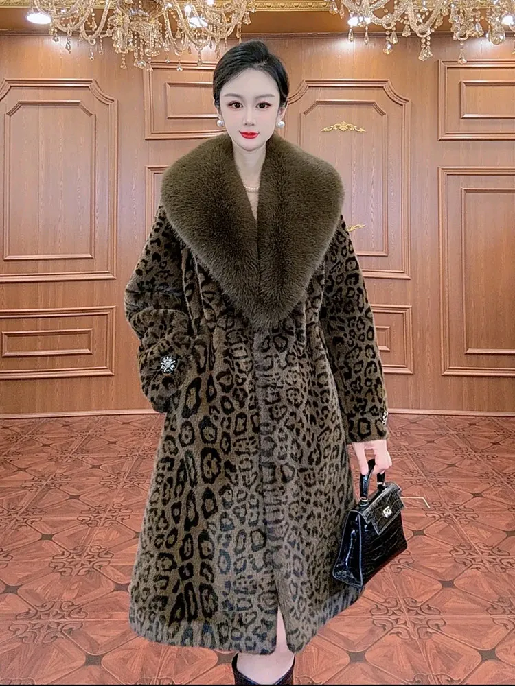 2026 Winter New Faux Mink Plush Fur One-Piece Long Thickened Fur Eco-friendly Fur Coat Women's Coat Women