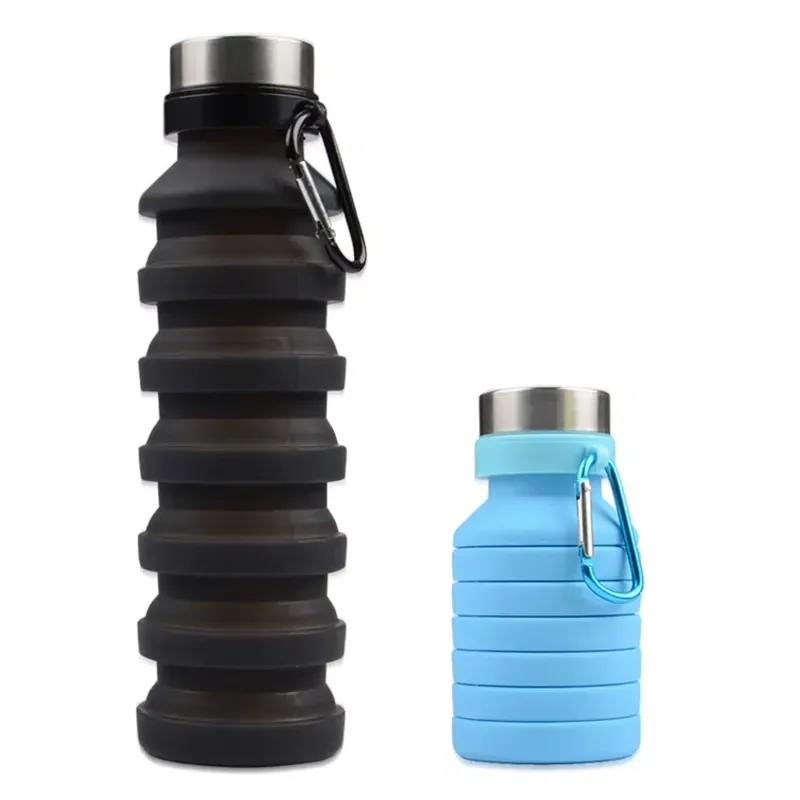 Que Collapsible 800ML Water Bottles Designed Travel Outdoor Sport Style Silicone Drinkware Screw Lid Foldable Direct