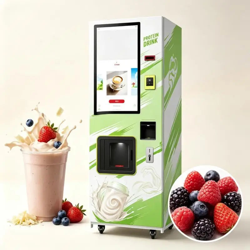 Commercial Protein Shake Vending Machine Automatic Powder Dispenser Fresh Mixing Touch Screen Fitness Center Sports Nutrition