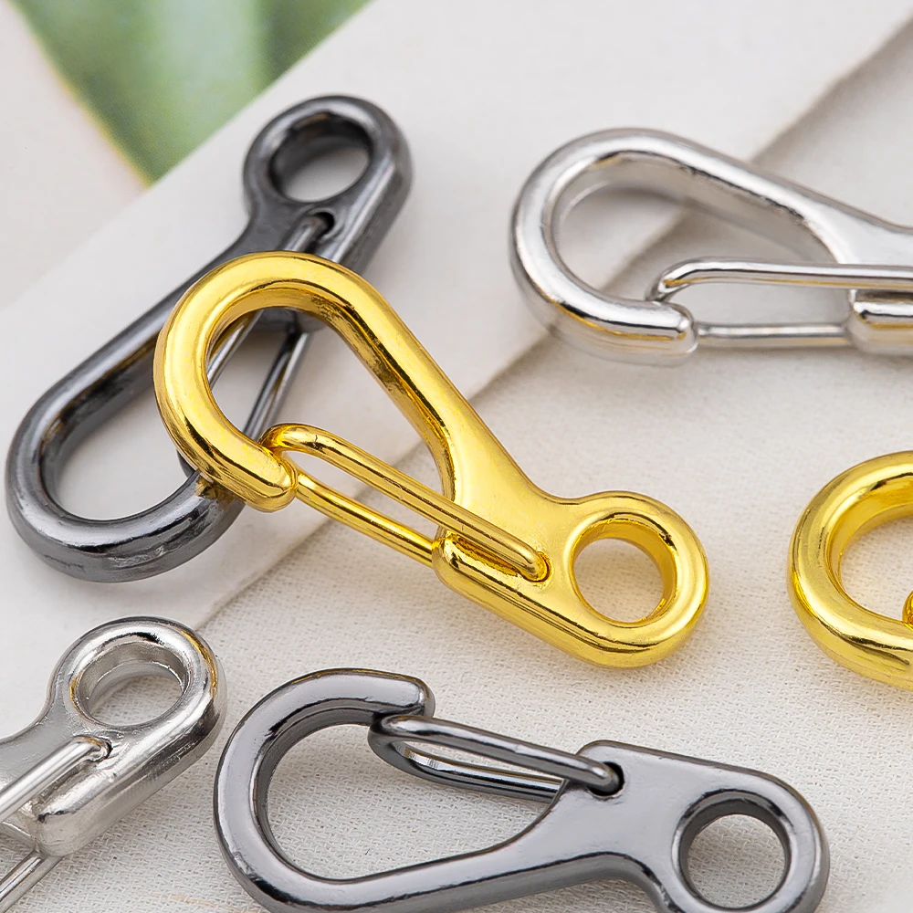 10pcs/Lot 24.2mm Metal Alloy Mini Spring Clasps Snap Hook Carabiners Clips For DIY Keyrings Jewelry Making Supplies Accessories