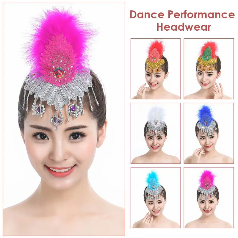 Dance Headdress Performance Kids Tiara Headpiece Multi-Color Hair Accessories Crystal Flowers Headband Bridal Hair Jewelry