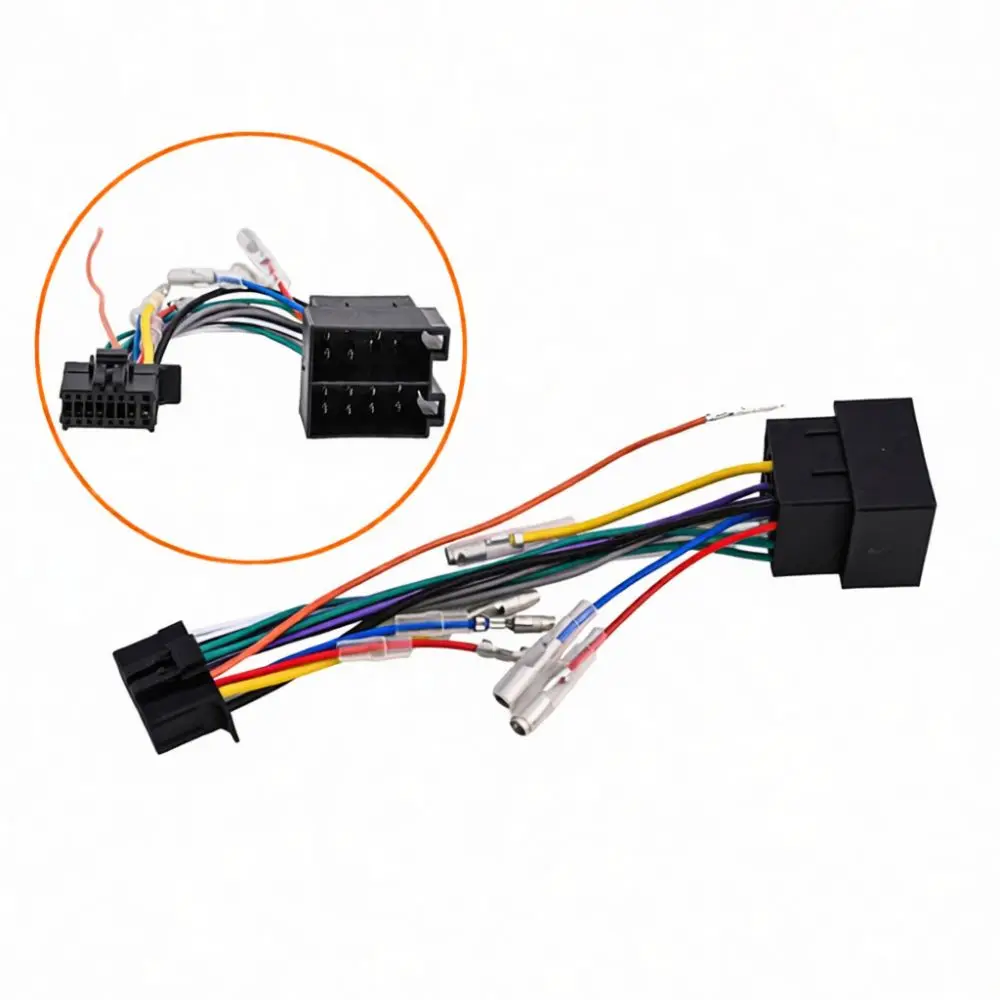 ISO Plug Adapter Cable For Pioneer CD Player Wiring Harness For Peugeot VW Stereo Audio Interface Modification Car Parts