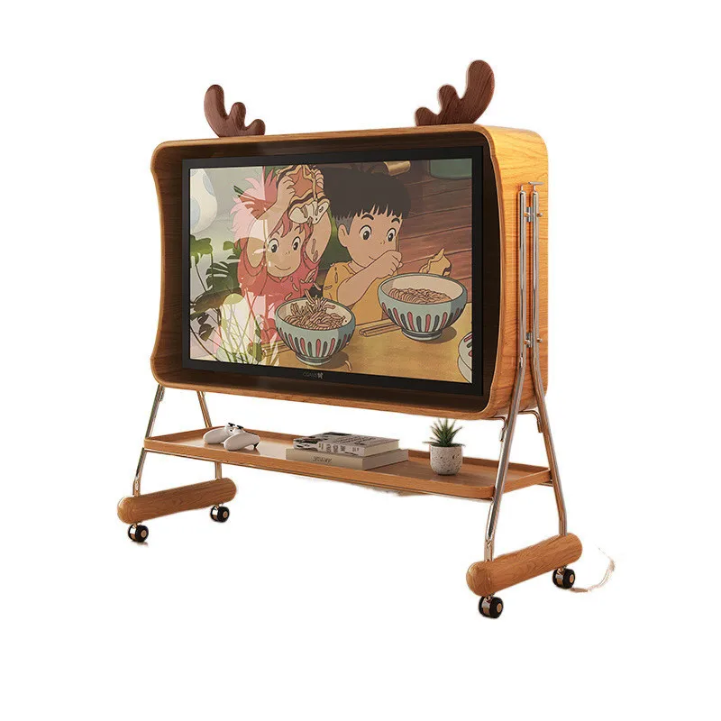 

Modern simple small apartment TV stand living room bedroom 55/65 inch retro floor removable high-foot TV cabinet