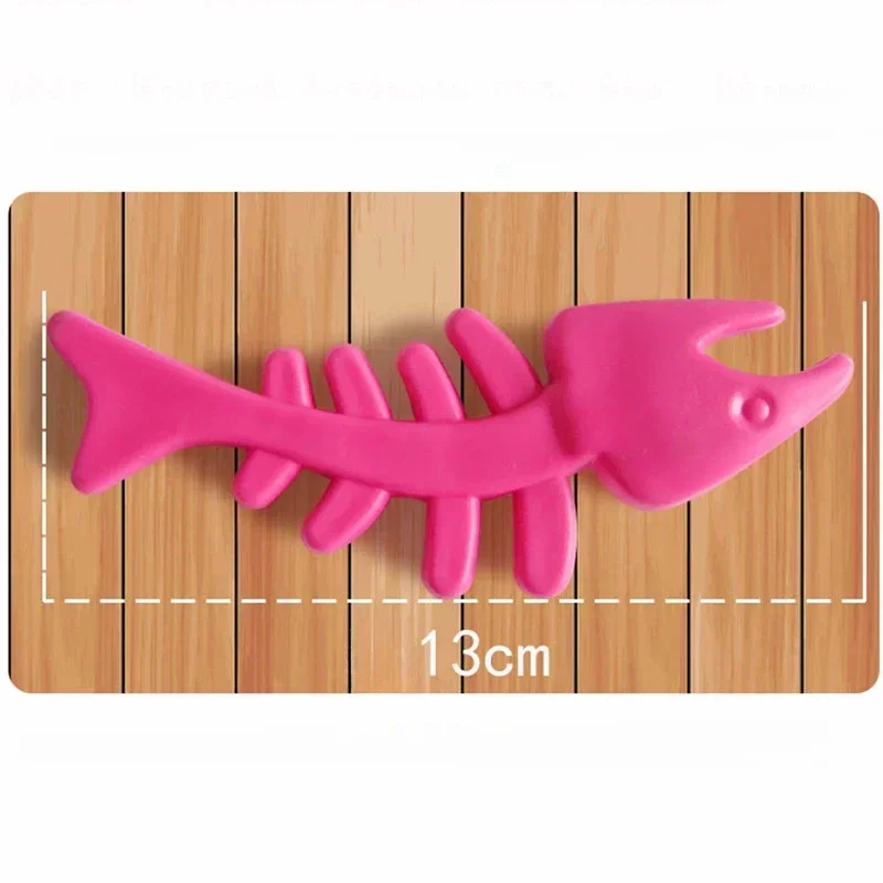 1Pcs Fish Bone Shape Pet Cat Dog Chew Toys Puppy Squeaky Toy Rubber Chew Sound Fetching Funny Training Toys