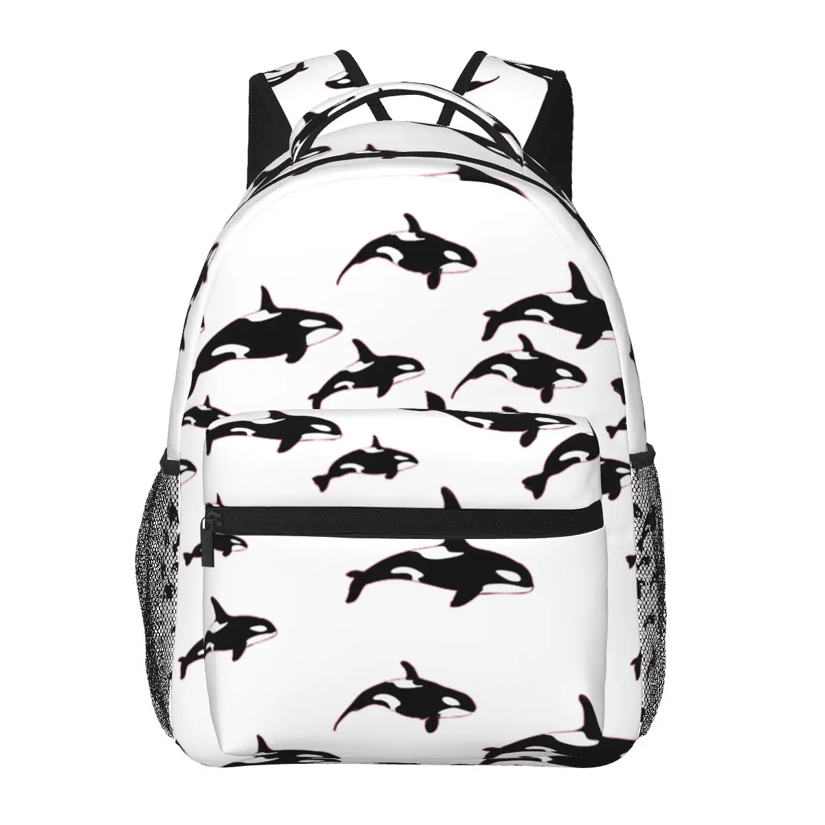 Orca Whales Graphic Print On Pink Backpacks Boys Girls Bookbag Students School Bags Travel Rucksack Shoulder Bag Large Capacity