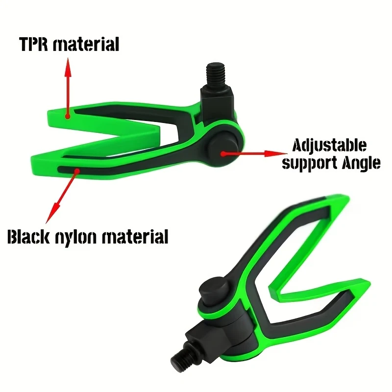 YOTO Carp Fishing Angle Adjustable Rod Rest Head | Green ABS Material, Ideal for Fishing Bank Sticks and Buzz Bar Feeder view 4