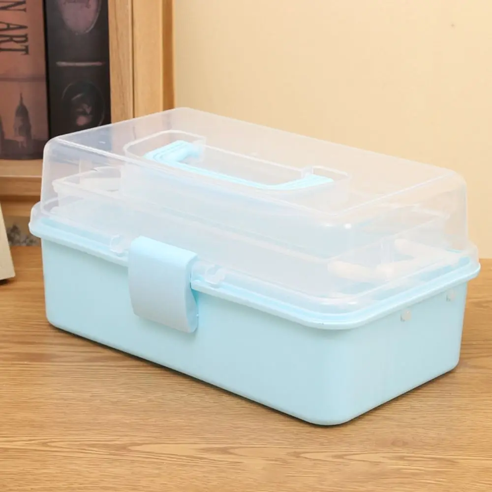 

New 2/3 Layers Storage Box Foldable Large Capacity Makeup Hairpin Organizer Multifunctional Portable Nail Art Box Storage