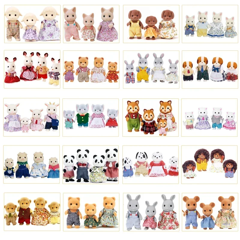 Original Anime Family Anime Figure Multiple Animal Families Model Room Ornament Doll Toy Favorite Of Girls Kid Gift Toys