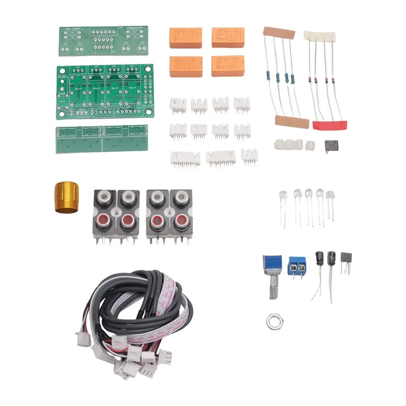 [NEW A09R!】 Relay 4-Way Audio Input Signal Selector Switching RCA Audio Input Selection Board Of Rotary Switching