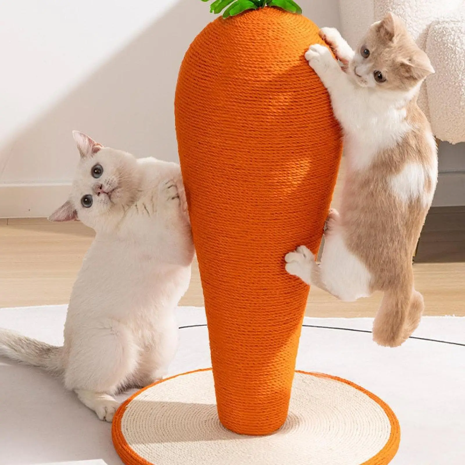 

Cat Scratching Board Cat Scratcher Post Carrot Shape Cat Furniture Cat Climbing Tree Scratch Board for Entertainment Exercise