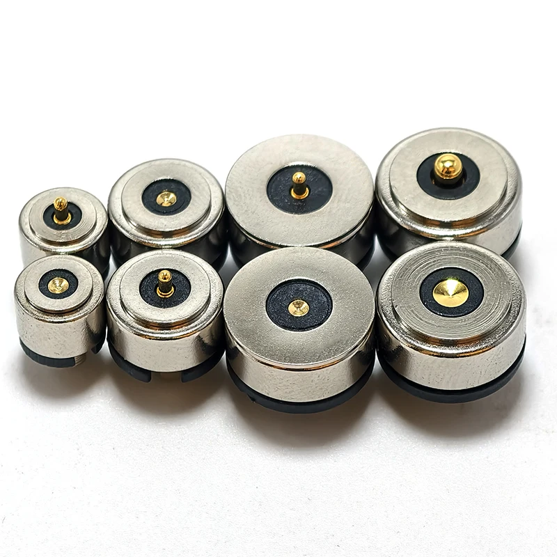 

1/5/10set 2p round 10A high current magnet suction spring pogo pin connector, male and female probe DC power charging magnetic