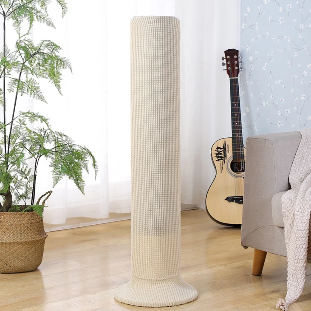 Elastic Full Coverage Tower Fan Dust Cover Vertical Knitted Fabric Windproof Bottom Edge Lightweight Foldable Storage