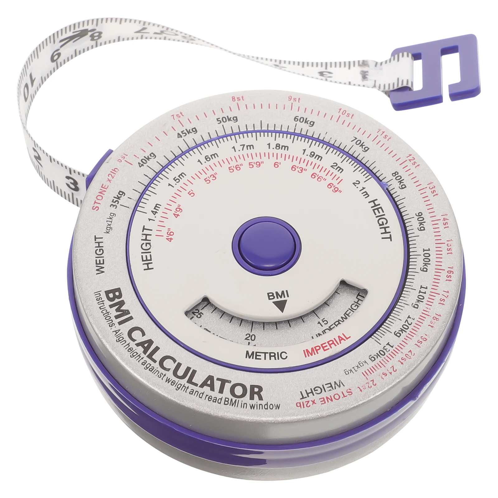 

Aluminum Tape Measure 2M Blue Body Measuring Waist Circumference Portable Tracking Lightweight Accurate