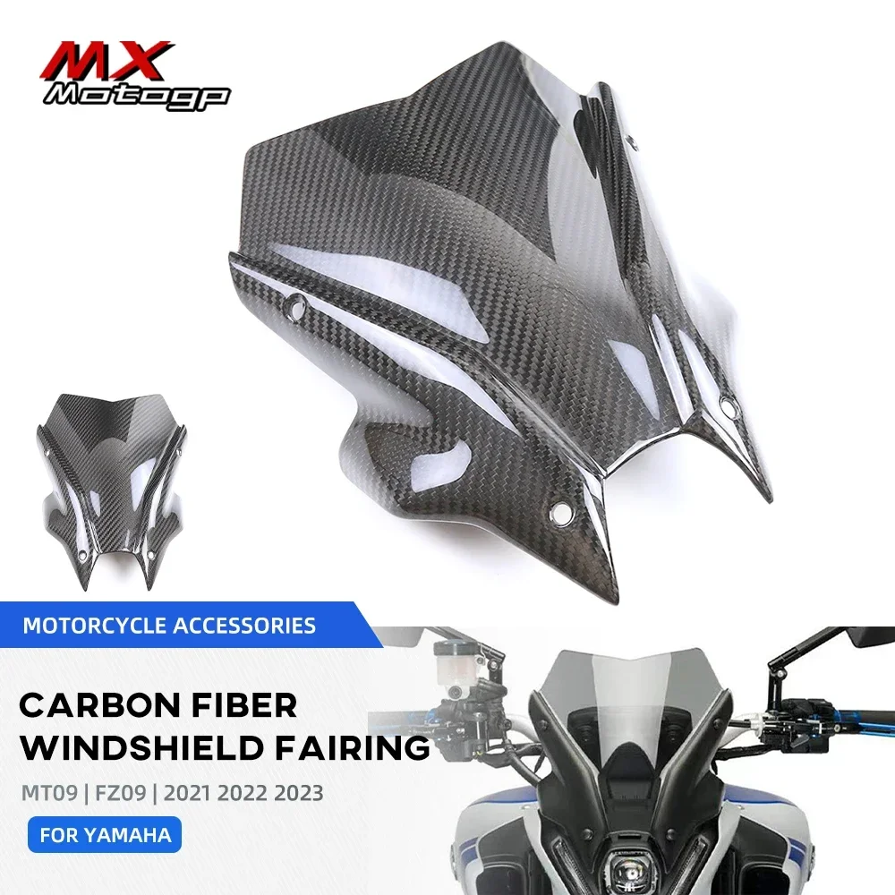 

For YAMAHA MT09 FZ09 FZ MT 09 2021 2022 2023 Carbon Fiber Motorcycle Windshield Wind Deflectors Windscreen Fairing MT-09 FZ-09