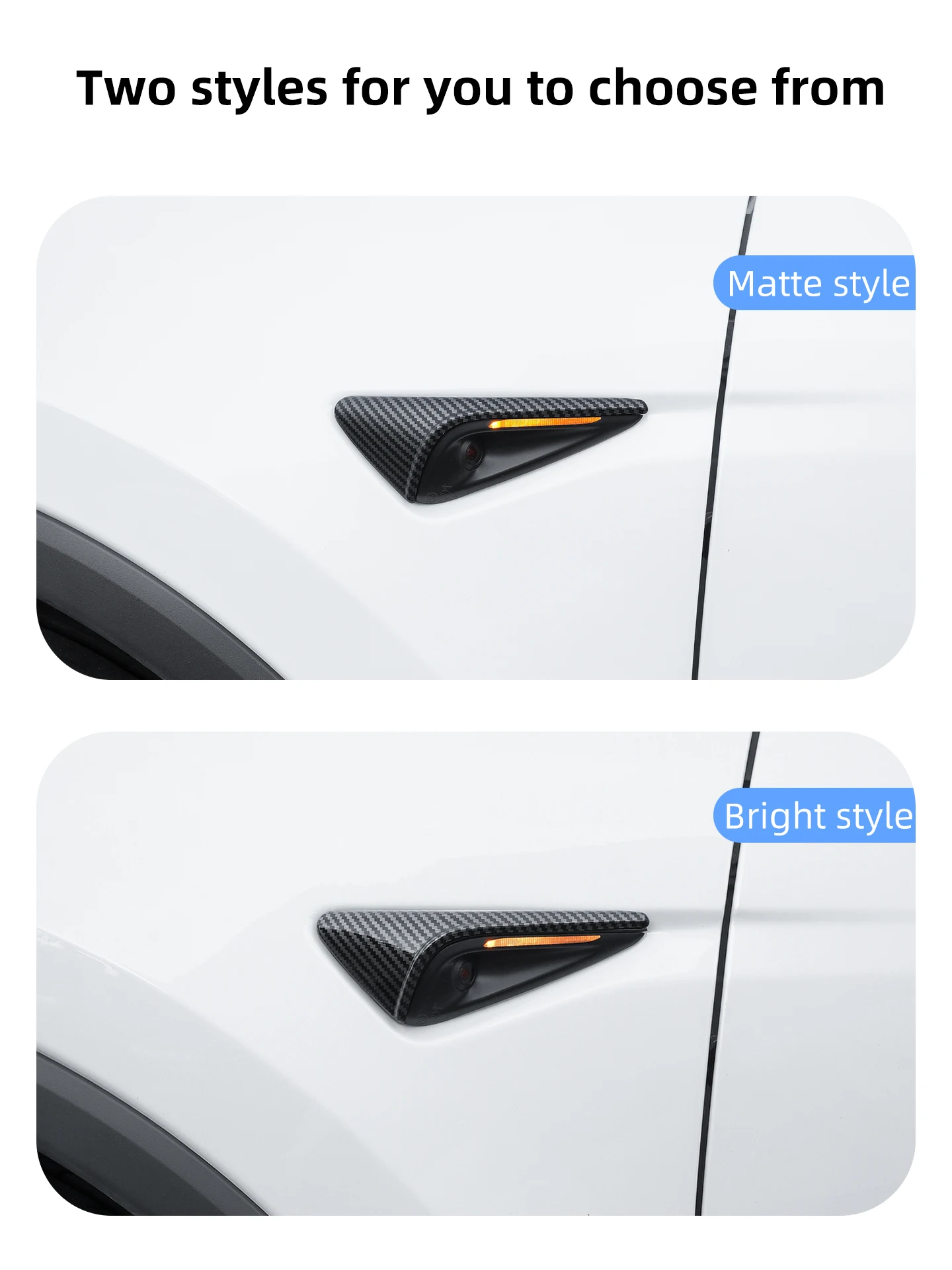 Für Tesla Model YL 2026 3 Highland Y Juniper Blinker-Kamera-Verkleidung Seitenblenden-Schutz ABS Carbonfaser-Muster – Detail 3