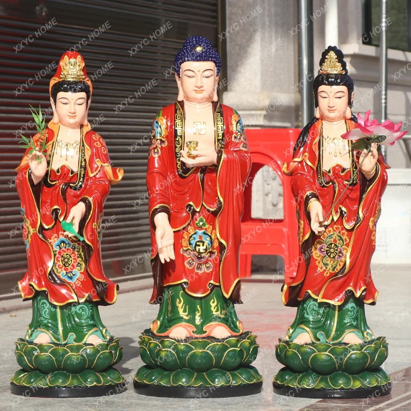 Huayin Palace Western Trinity Buddha Statue New Amitabha Buddha Guanyin Mahasthamaprapta