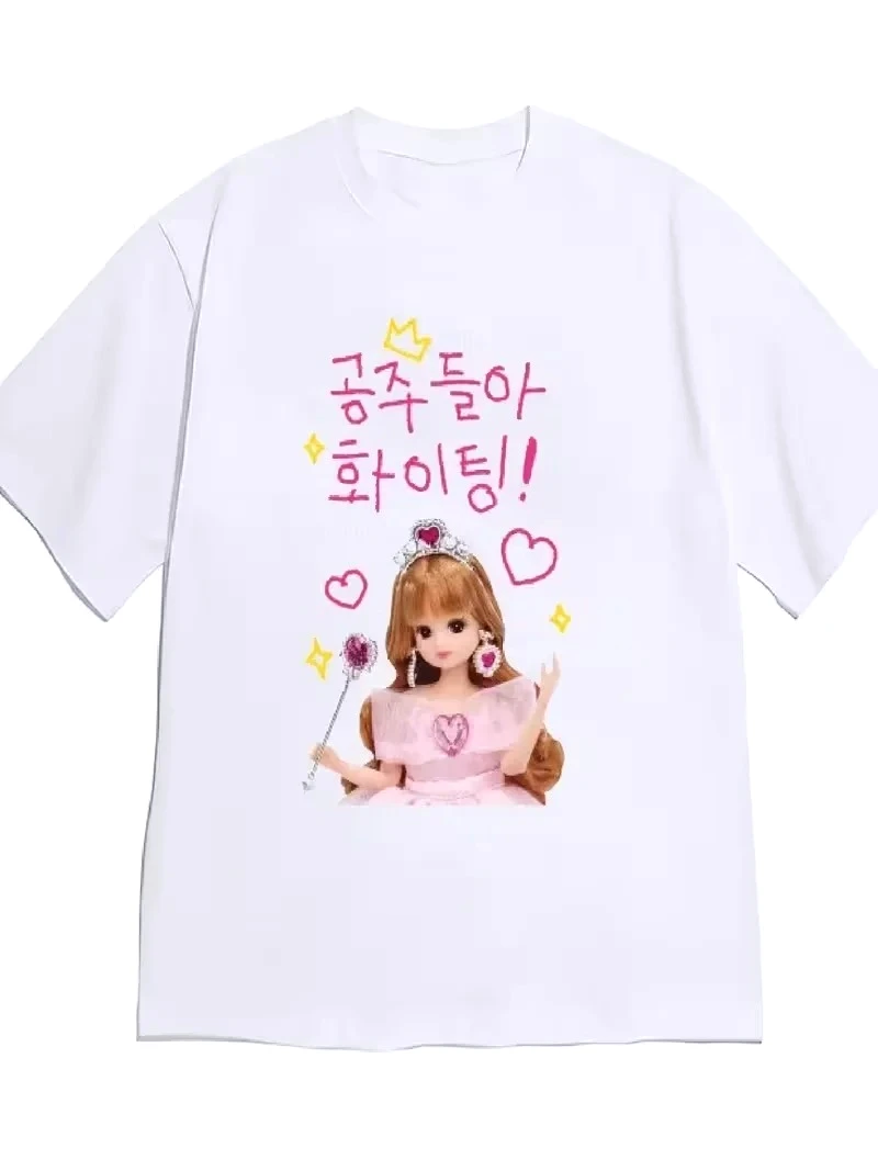 Damen-T-Shirt mit koreanischem Alphabet und Hangul, lässiges Y2k-Oberteil, Bluse für den täglichen Gebrauch, Sommerkleidung zum Erlernen der koreanischen Sprache, Vintage-Oberteile
