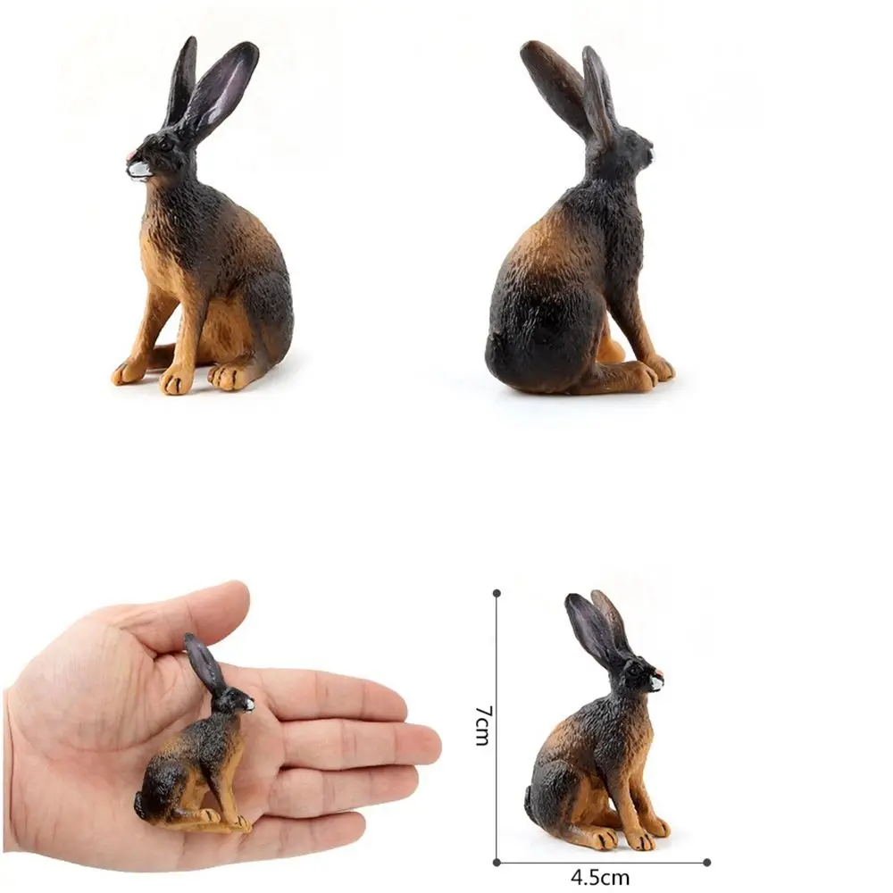 Cute Mini for Children Kids Gift Simulated Zoo Simulation Rabbit Rabbit Model Educational Toys Animal Figurine Home Decor