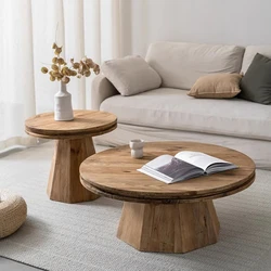 French Vintage Traditional Coffee Table Wooden Kitchen Korea Low Side Table Antique Round Arredamento Living Room Accessories