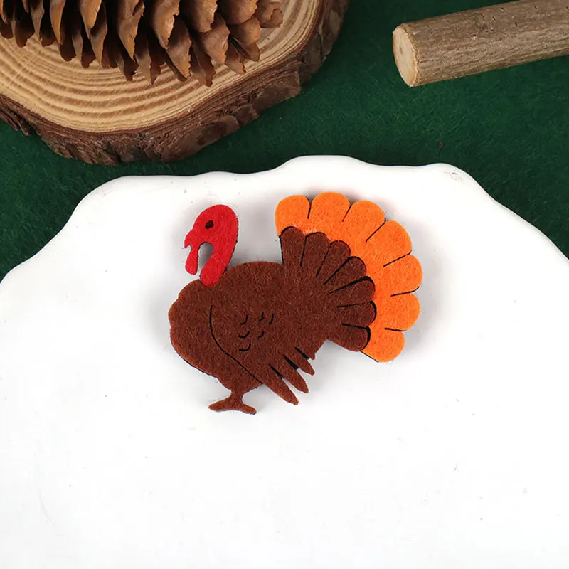 200 Stück Thanksgiving DIY Handgemachtes Zubehör-Set Truthahn Kürbis Ahornblatt Kopfschmuck Dekorationen Kleidung Hut Kühlschrankmagnete Cra – Detail 7