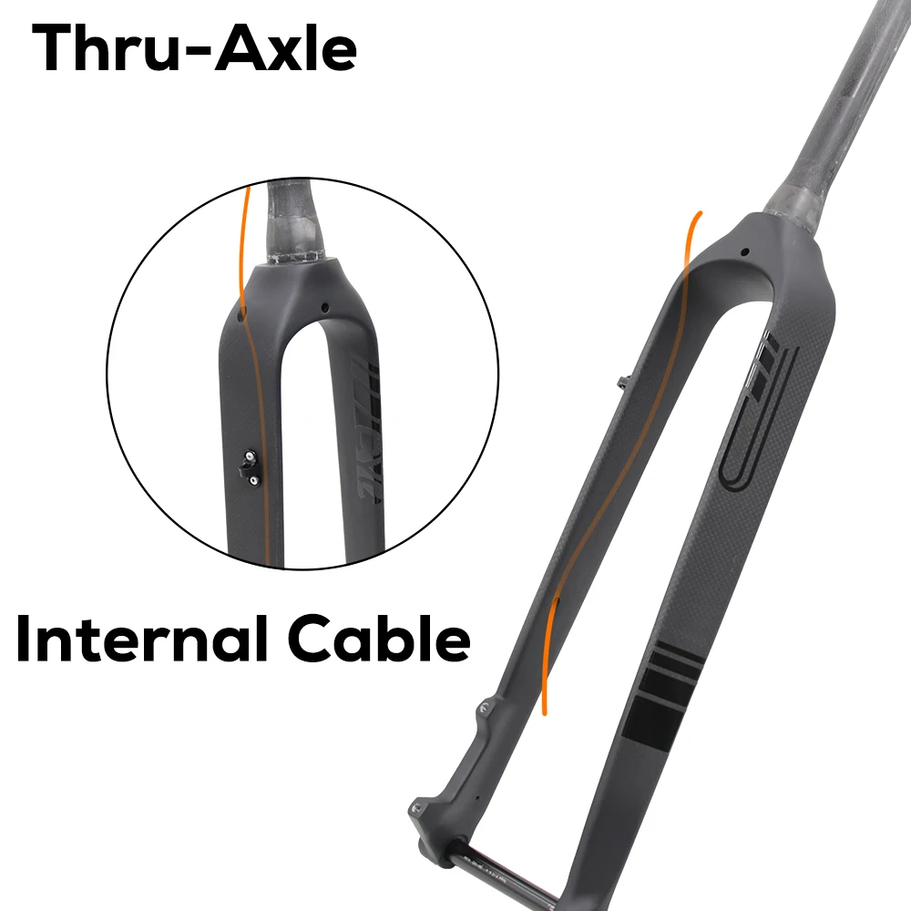 Starre MTB-Vollcarbon-Gabel, gerade/konformte Rohr-Fahrradgabel, 9 x 100 mm Schnellspanner, Steckachse 15 x 100 mm, 26/27,5/29 Zoll – Detail 6