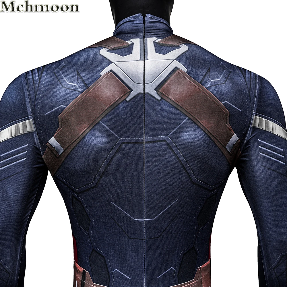 Costume cosplay Capitano film Abito stealth America 2 Tuta da supereroe per adulti Stampa Zentai Halloween