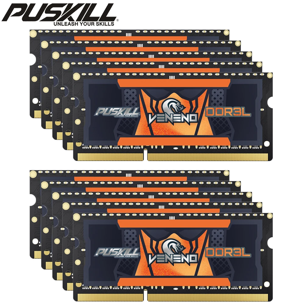 PUSKILL DDR3L Notebook Memory 8GB 4GB 1600MHz 1333MHz  1.35V 204-Pin for Laptop Memoria Ram