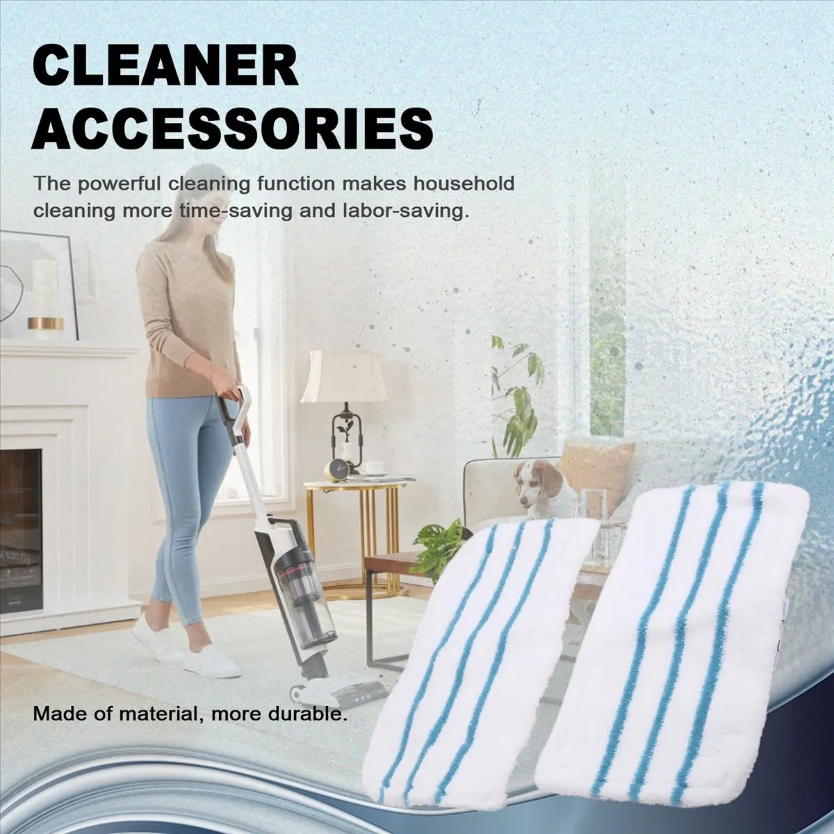 X10A 2PCS Mop Pads for Black/Decker Steam Mop FSM1600 1610 1620 1630 Washable Replacement Cleaning Mopping Cloth