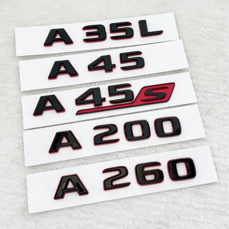 3D ABS Logo A45 A35 A45S Emblem Turbo 4 matic Sticker Car Fender Side Rear Trunk Badge for A45 A35 A45S W177 W176 V177 A Class