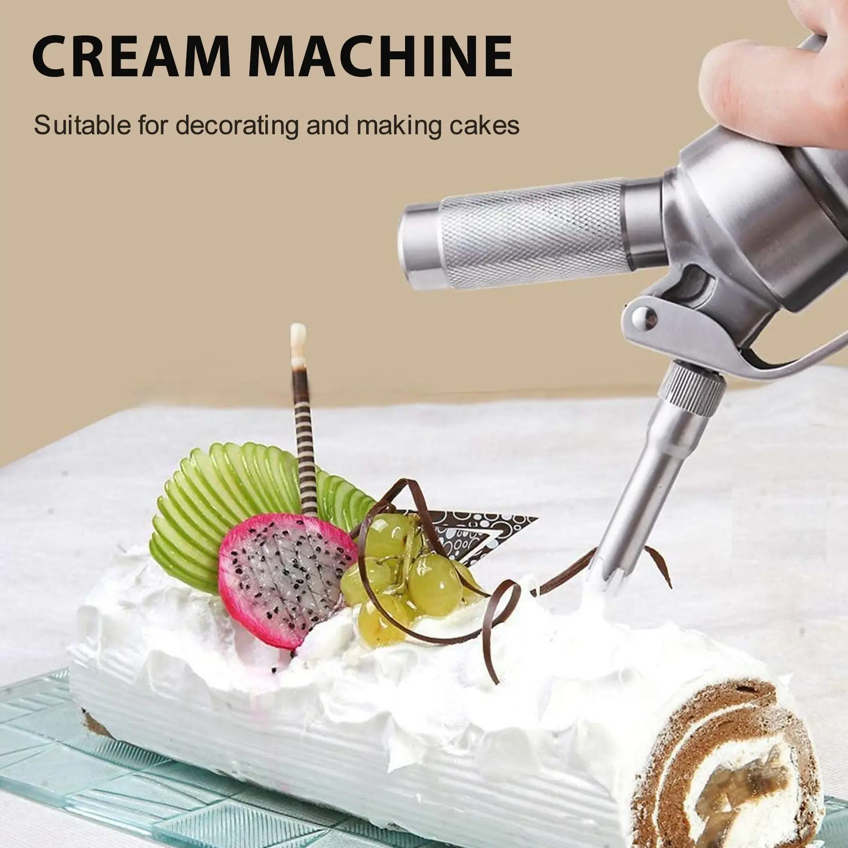 Professional Whipped Cream Dispenser Stainless Steel 500ML Capacity Canister Homemade Whipped Cream MakerJAS