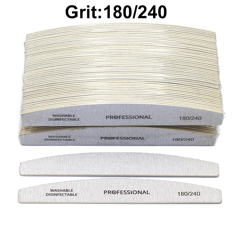50/100 Stücke Professionelle Holz Nagelfeilen 180/240 Puffer 100/180 Grau Boot Holz Schleifpapier Block Gel Polierer Schleifen Nagelfeilen