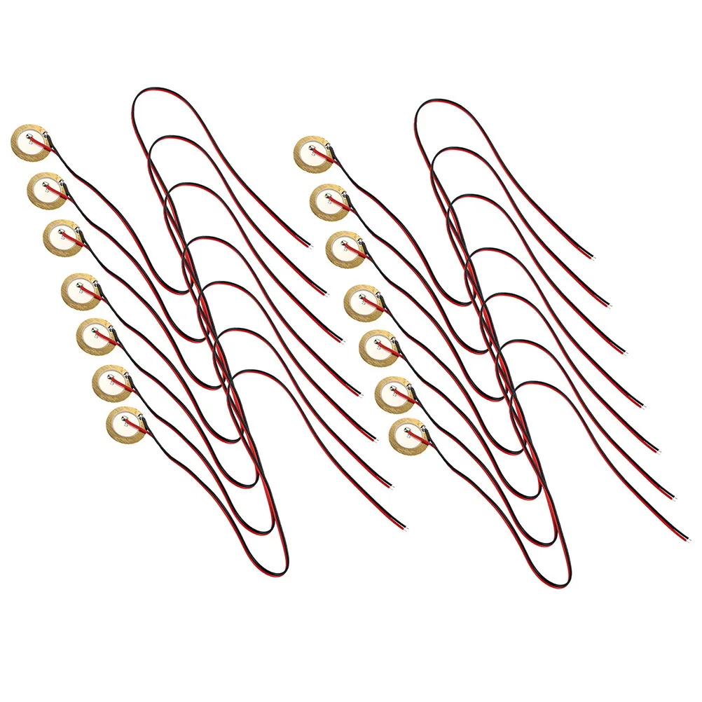 

12pcs Piezo With Leads For Guitar Drum Microphone Piezo Discs With Leads Pickup Transducer Sensor Trigger Buzzer Ceramic Plate