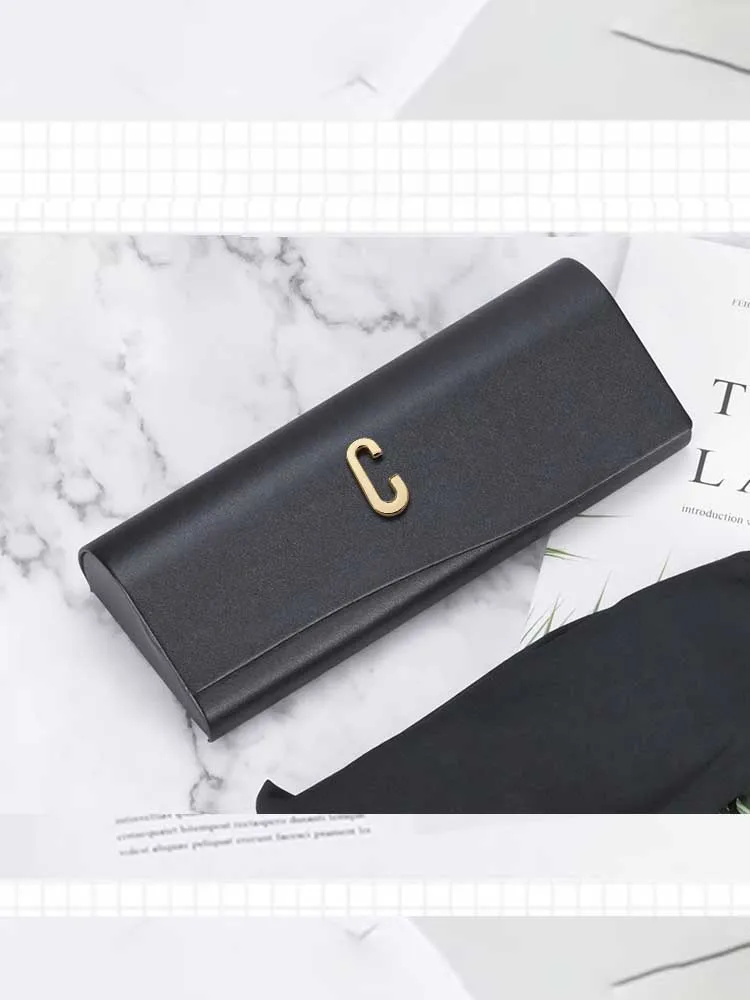 Customized Portable Eyewear Cases Anti-Stress Stylish Design Personalized Customer Name Alphabet Design: Metal & Gem Motif