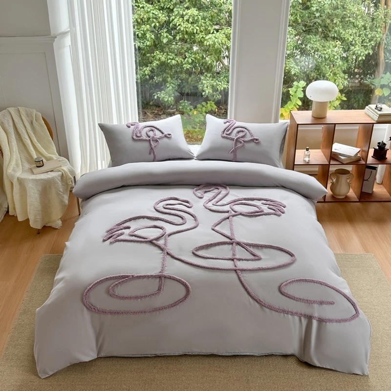 3pcs Nordic Tufted Bedding Set with 1 Duvet Cover and 2 Pillowcase Tufted Soft Microfibre Comforter Bedding Home Decoration