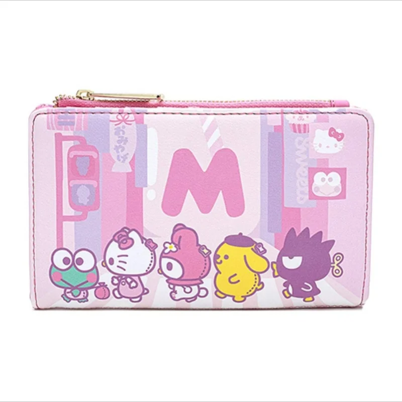 2024 New Loungefly Sanrio Hello Kitty Purse Clutch Purse Women\'s Purse Adult Birthday Gift Card Bag Double Fold Pink Coin Purse