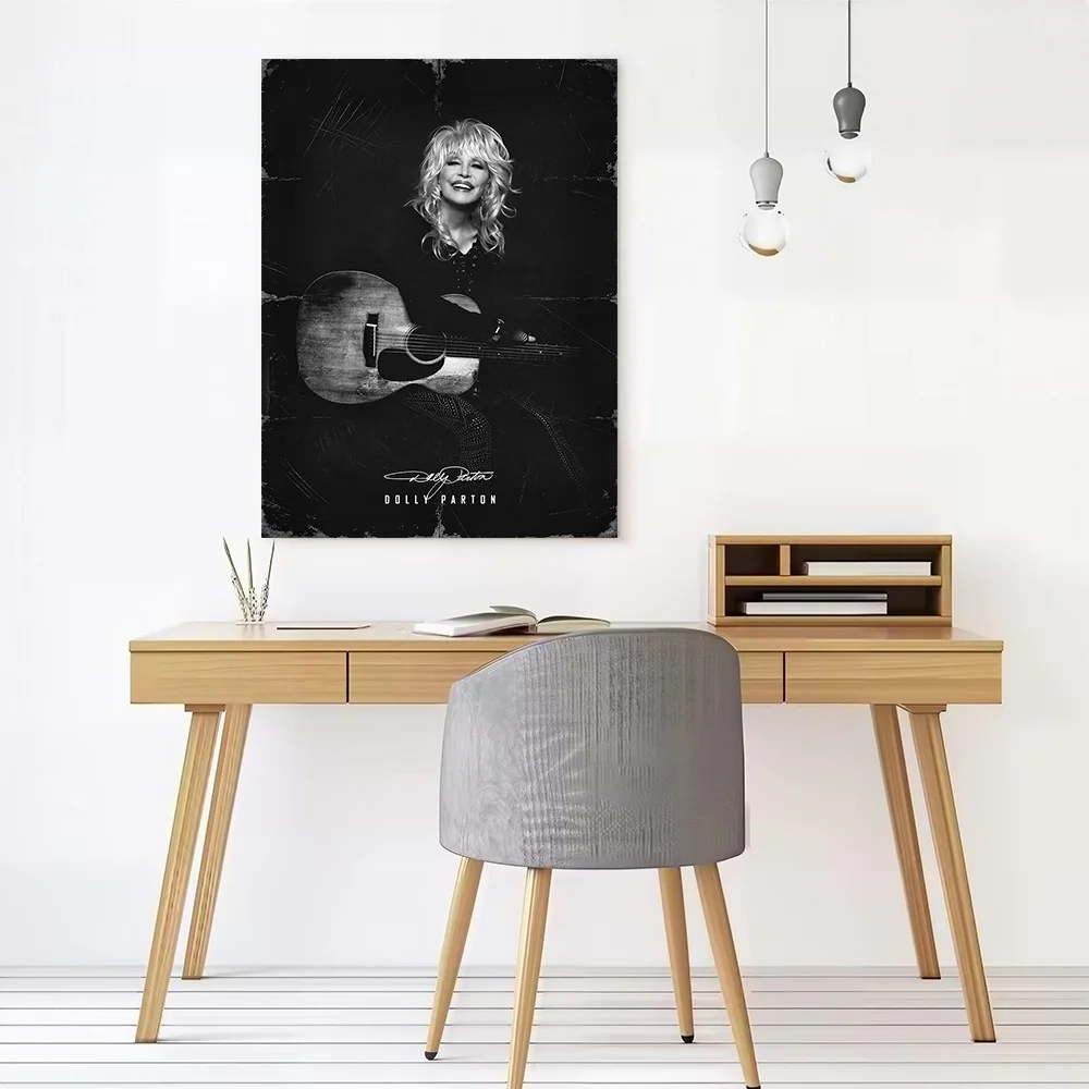Dolly Parton With Guitar Canvas Wall Art Poster Custom Photo Print Modern Painting for Fans Home Decor Living Room Decoration