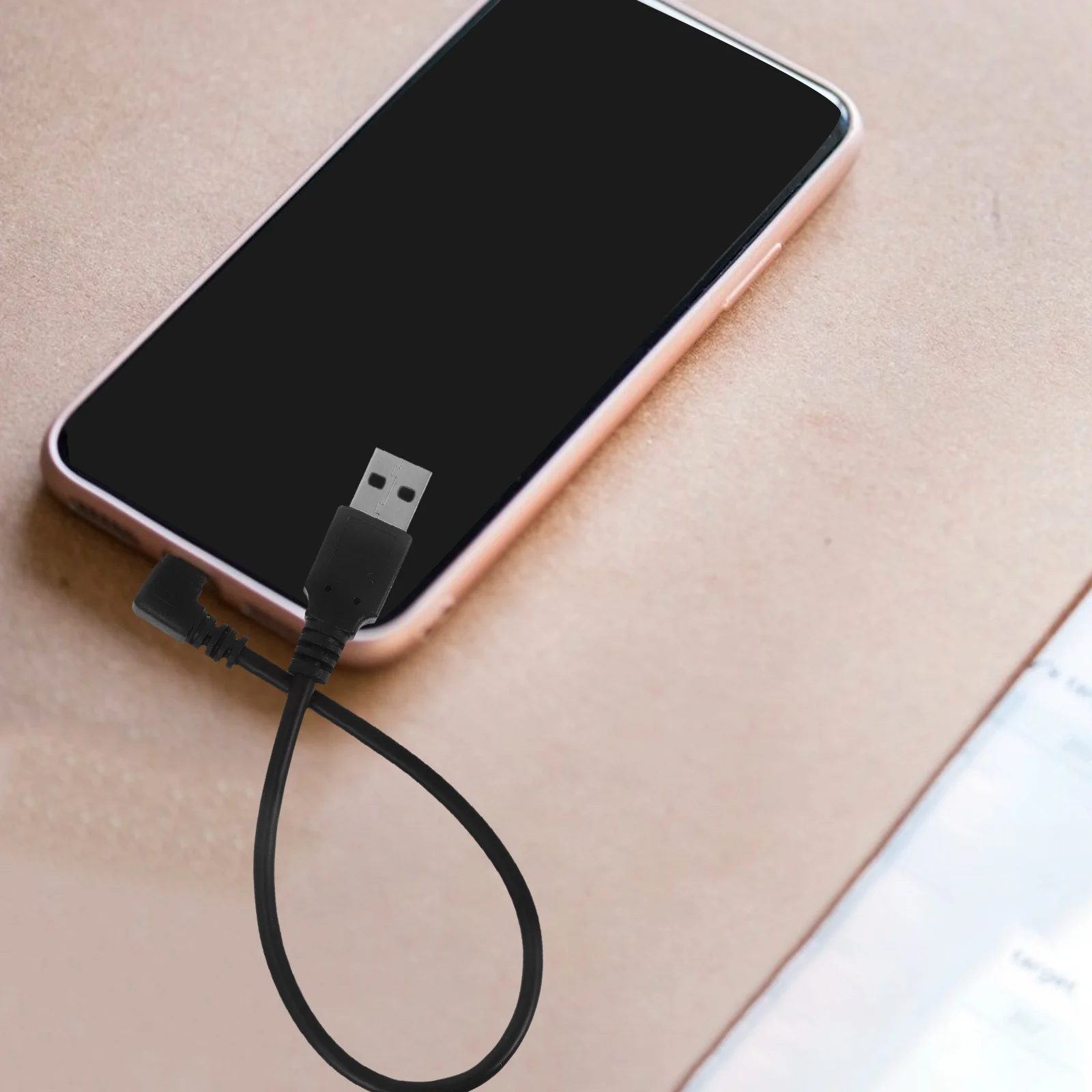 

Right Angle Micro USB Cable 90 Degree Dual Elbow Fast Charge Unplug Compatible