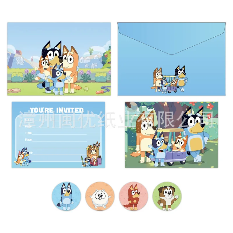 

Bluey Invitation Card Theme Party Invitation Letter Venue Layout Labeling Ceremony Sense Birthday Party Festival Greeting Card