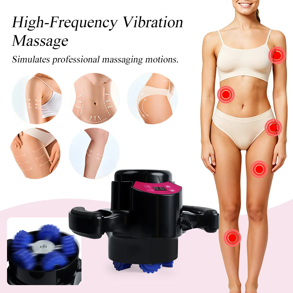 360° Electric Body Massager Roller EMS Vibration Cellulite Reduction Muscle Relaxation Body Shaping Slimming Fitness Device