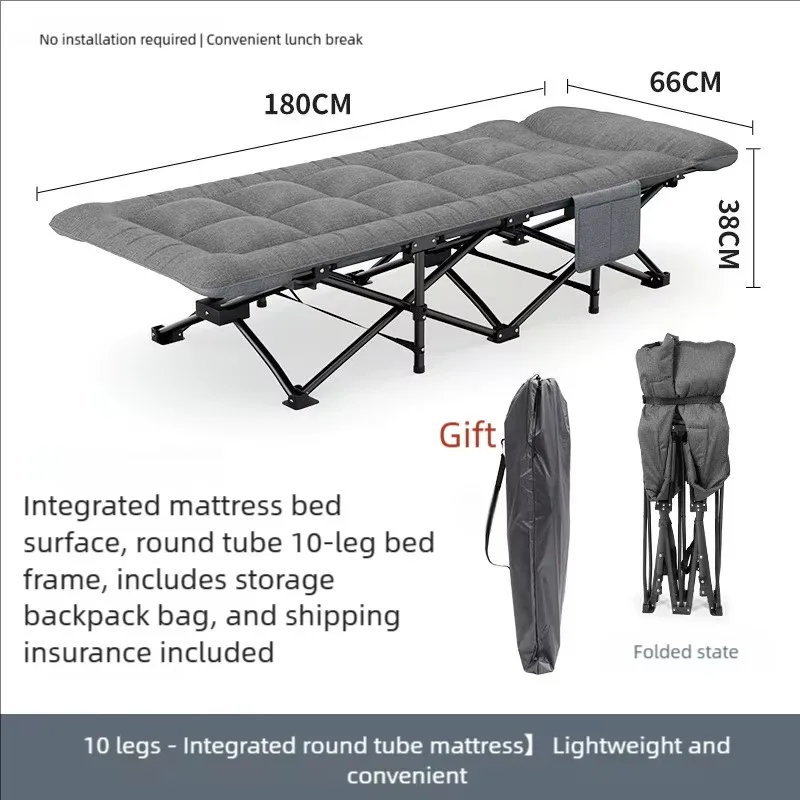 Lightweight single folding bed Modern design Stainless steel outdoor camping significant other office folding bed