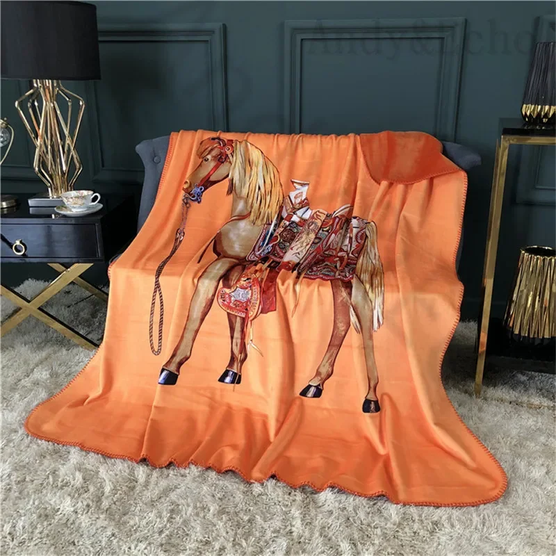 Double Layer Throw Blanket Weighted Knitted Horse Blankets Plaid Bedspreads Sofa Bed Winter Thick Fleece Warm Soft Fluffy Plush